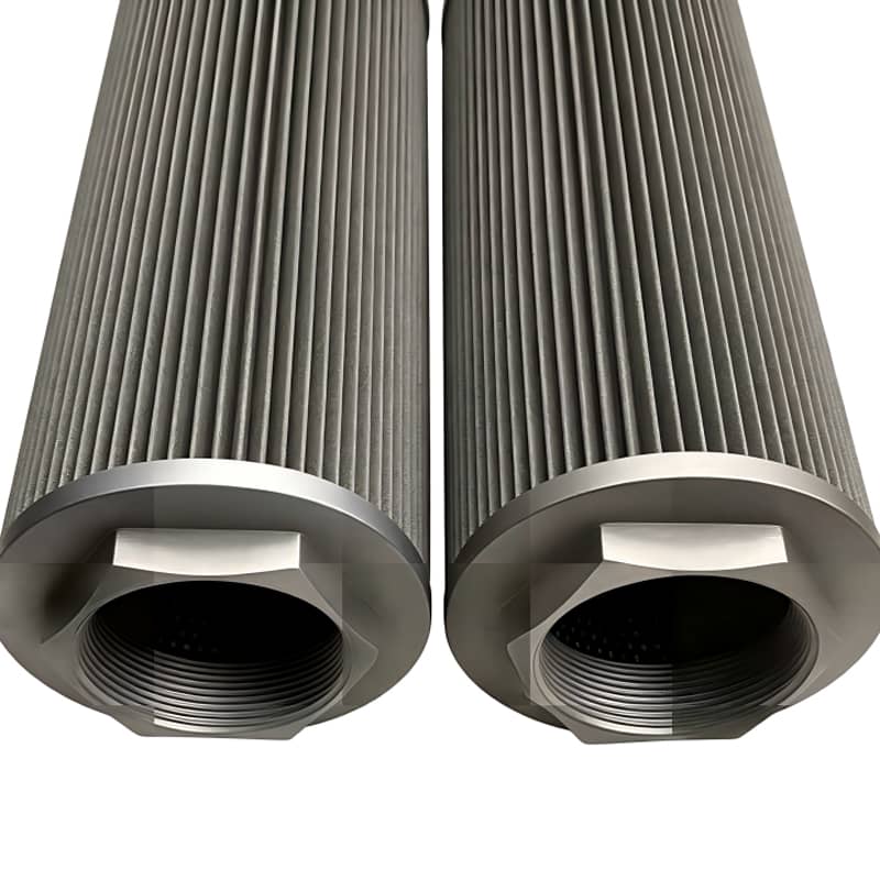 Stainless steel folded mesh filter element